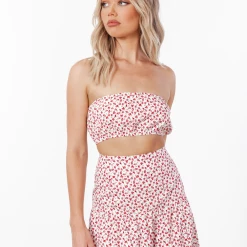 Luvalot Colette Crop Top (Red/Floral) 10 Luvalot Colette Crop Top (Red/Floral)