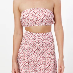 Luvalot Colette Crop Top (Red/Floral)