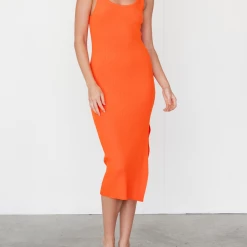 My Girl Dresses Pacey Midi Dress (Mandarin)