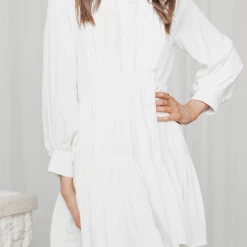 Pink Diamond Stand Out Mini Dress (White) Dresses