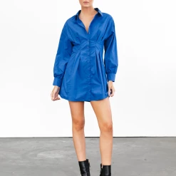 Charcoal Clothing New Arrivals Mila Long Sleeve Mini Dress (Blue) 10 Charcoal Clothing New Arrivals Mila Long Sleeve Mini Dress (Blue)
