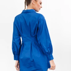 Charcoal Clothing New Arrivals Mila Long Sleeve Mini Dress (Blue) 8 Charcoal Clothing New Arrivals Mila Long Sleeve Mini Dress (Blue)