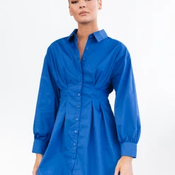 Charcoal Clothing New Arrivals Mila Long Sleeve Mini Dress (Blue) 9 Charcoal Clothing New Arrivals Mila Long Sleeve Mini Dress (Blue)