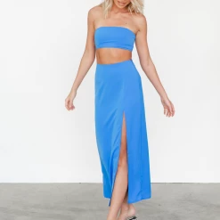 Mint Vanilla Sets + Co-ords Shira Midi Skirt (Blue)