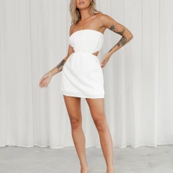 Charcoal Clothing Livia Mini Dress (White) New Arrivals