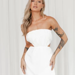 Charcoal Clothing Livia Mini Dress (White) New Arrivals