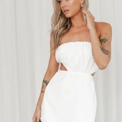 Charcoal Clothing Livia Mini Dress (White) New Arrivals