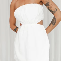 Charcoal Clothing Livia Mini Dress (White) New Arrivals