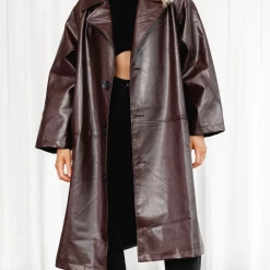 Pink Diamond Marcia Trench Coat (Brown)