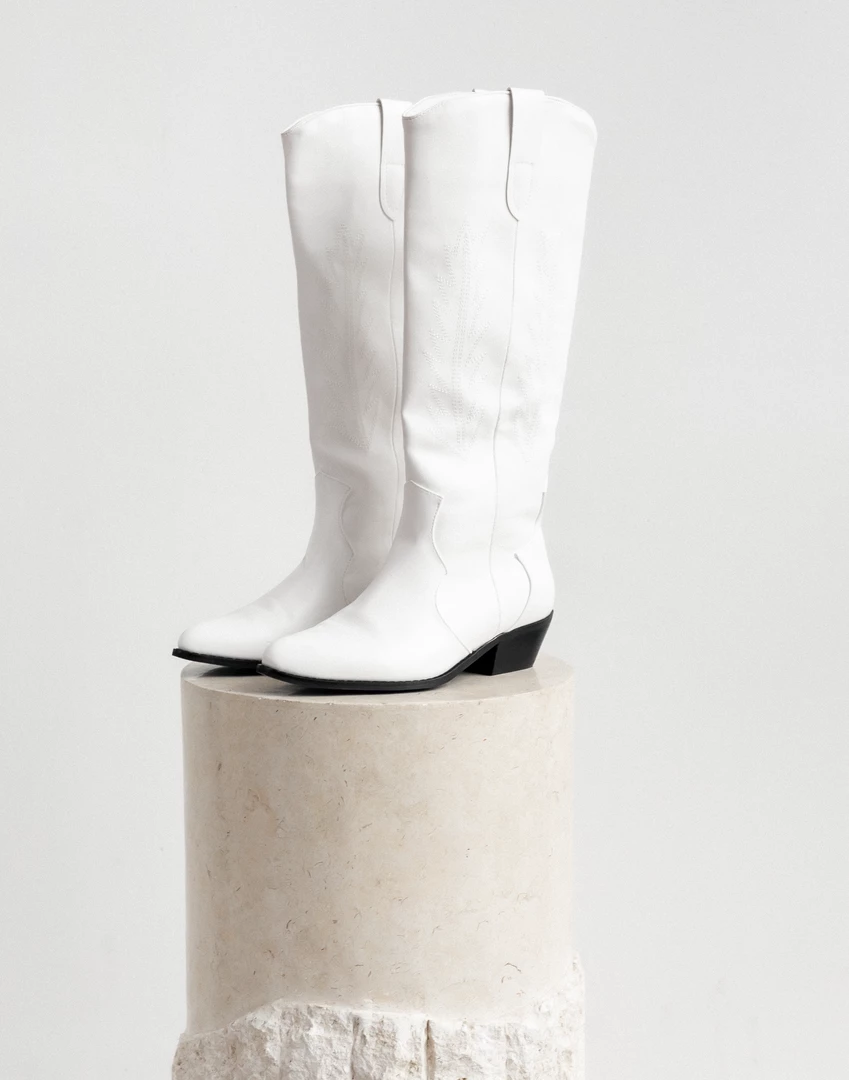 Therapy Shoes Bonnie Cowboy Boots (White) 1 Therapy Shoes Bonnie Cowboy Boots (White)