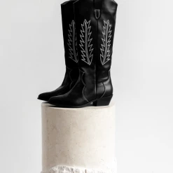 Therapy Bonnie Cowboy Boots (Black/White) Shoes