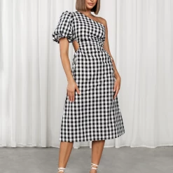 Reverse On Vacation Midi Dress (Black) Dresses