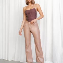 Aiyana Glimpse Of You Top (Brown) Tops