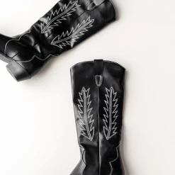 Therapy Bonnie Cowboy Boots (Black/White) Shoes