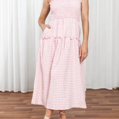 Yours Truly Prescott Midi Dress (Pink) Dresses