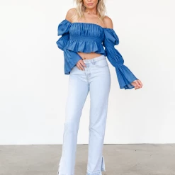 Pink Diamond Tori Top (Blue) Tops