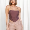 Aiyana Glimpse Of You Top (Brown) Tops
