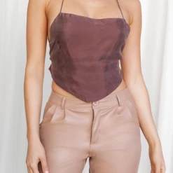 Aiyana Glimpse Of You Top (Brown) Tops