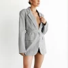 Olympia Blazer Dress (Grey Check) - By Lioness