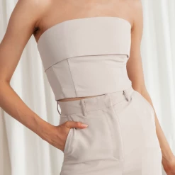 Thanne Remi Strapless Crop Top (Beige) New Arrivals 10 Thanne Remi Strapless Crop Top (Beige) New Arrivals