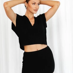 Saddle Knit Top (Black) - By Lioness