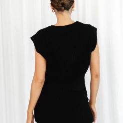 Saddle Knit Top (Black) - By Lioness