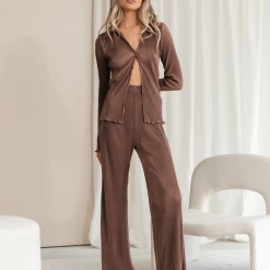 Into Fashions New Arrivals Tyler Plisse Pants (Brown) 13 Into Fashions New Arrivals Tyler Plisse Pants (Brown)