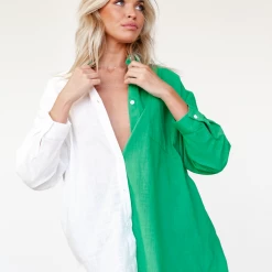 Reverse Ryan Shirt (Green/White) Tops