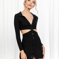 Mint Vanilla Izi Mini Dress (Black)