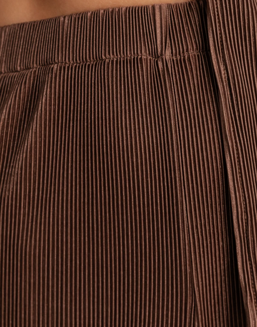 Into Fashions New Arrivals Tyler Plisse Pants (Brown) 6 Into Fashions New Arrivals Tyler Plisse Pants (Brown)