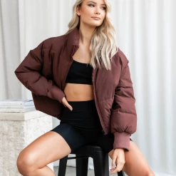 Pink Diamond Winter Warmers Louisiana Puffer Jacket (Maroon)