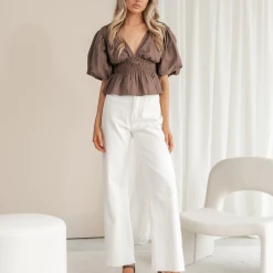 Charcoal Clothing New Arrivals Kelly Top (Brown)