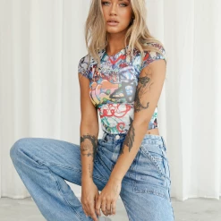 Charcoal Clothing New Arrivals Breakeven Top (Graffiti)