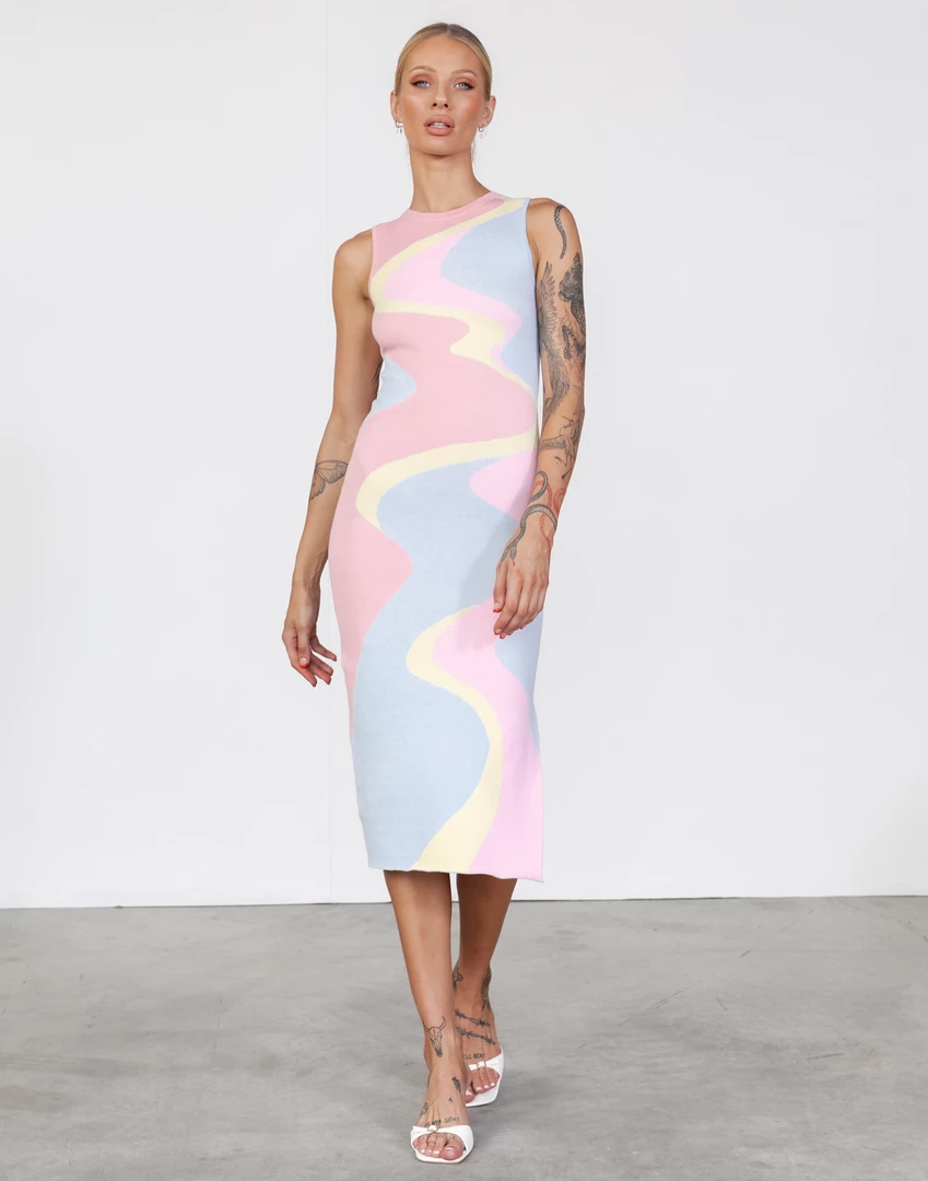 Desire New Arrivals Lyra Midi Dress (Pastel) 2 Desire New Arrivals Lyra Midi Dress (Pastel)