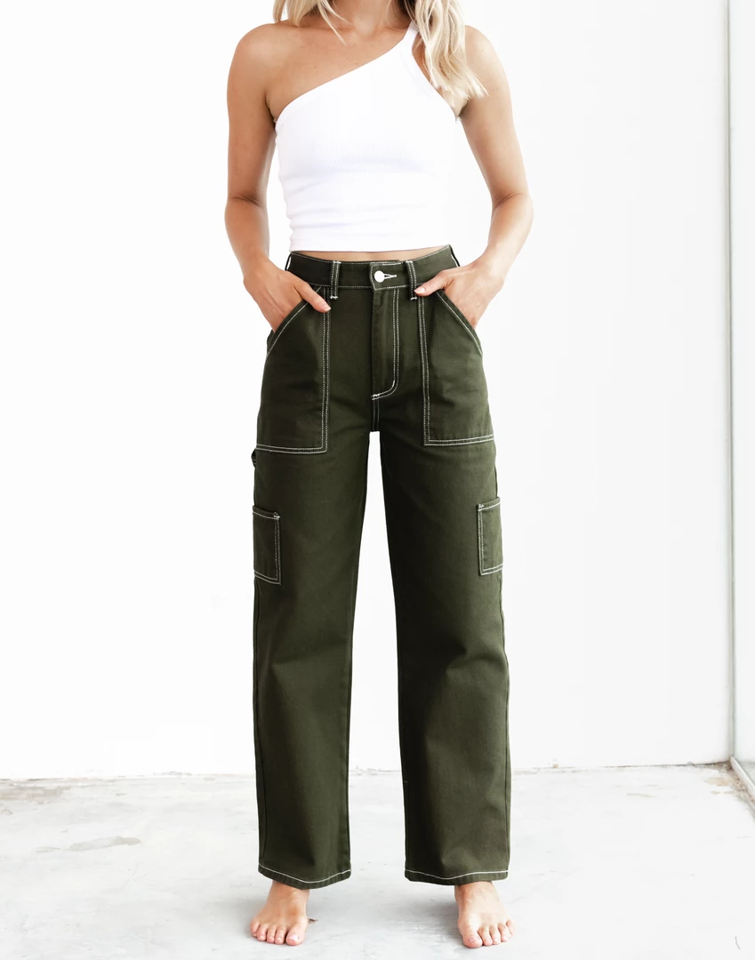 Charcoal Clothing Astrid Wide Leg Jeans (Khaki) New Arrivals 7 Charcoal Clothing Astrid Wide Leg Jeans (Khaki) New Arrivals