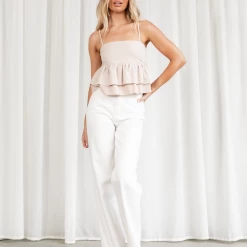 Yours Truly Dafnee Crop Top (Beige)