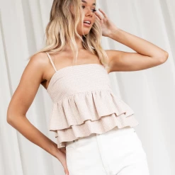Yours Truly Dafnee Crop Top (Beige)