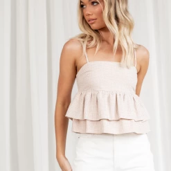 Yours Truly Dafnee Crop Top (Beige)