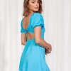 Into Fashion Dresses Alondra Mini Dress (Blue)