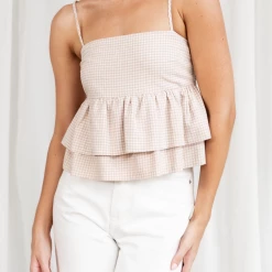 Yours Truly Dafnee Crop Top (Beige)