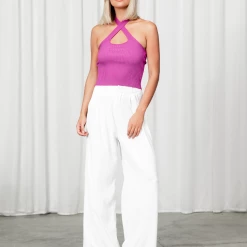 Mint Vanilla Jacqui Halter Top (Purple) Tops 9 Mint Vanilla Jacqui Halter Top (Purple) Tops