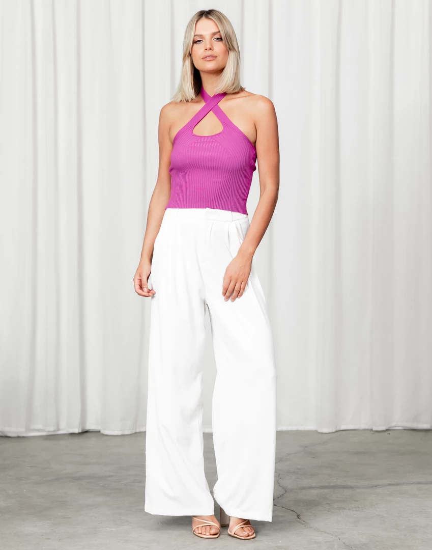 Mint Vanilla Jacqui Halter Top (Purple) Tops 4 Mint Vanilla Jacqui Halter Top (Purple) Tops