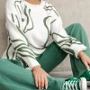 Charcoal Clothing Emory Knit Jumper (Green/White) Jumpers & Cardigans