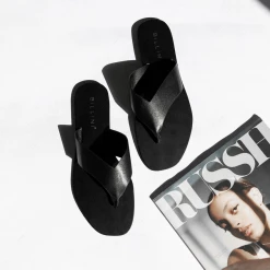 Charcoal Clothing Gray Sandals (Black) By Billini