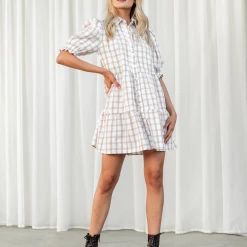 Reverse Lacey Mini Dress (Tan)