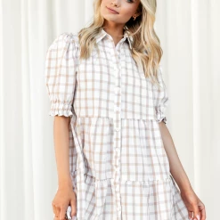 Reverse Lacey Mini Dress (Tan)