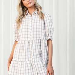 Reverse Lacey Mini Dress (Tan)