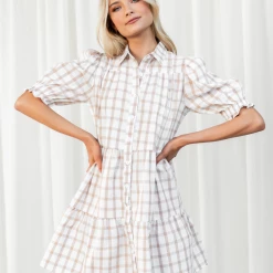 Reverse Lacey Mini Dress (Tan)