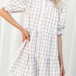 Reverse Lacey Mini Dress (Tan)