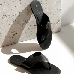 Charcoal Clothing Gray Sandals (Black) By Billini